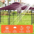 Gazebo Canopy Replacement -Grill Gazebo Replacement Roof -Gazebos on Clearance Outdoor Shelter Top Double Tiered, alternate