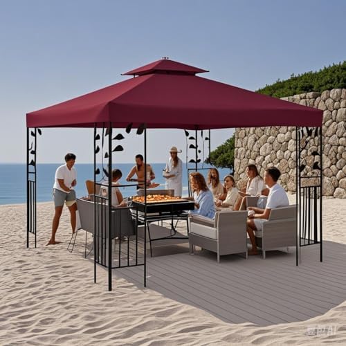 Gazebo Canopy Replacement -Grill Gazebo Replacement Roof -Gazebos on Clearance Outdoor Shelter Top Double Tiered, alternate
