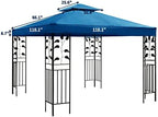 Gazebo Canopy Replacement -Grill Replacement Roof -Gazebos on Clearance Outdoor Shelter Top Double Tiered Canopy, alternate