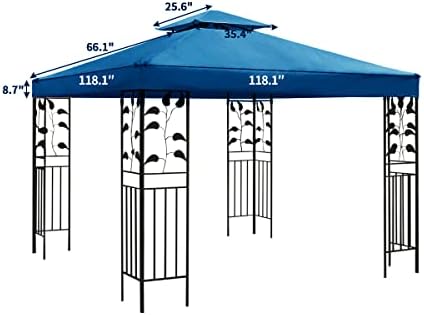 Gazebo Canopy Replacement -Grill Replacement Roof -Gazebos on Clearance Outdoor Shelter Top Double Tiered Canopy, alternate
