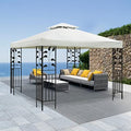 Gazebo Canopy Replacement Top - 10x10 FT Double Tiered Canopy Cover, Off White in 10x10 FT in Off White