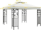 Gazebo Canopy Replacement Top - 10x10 FT Double Tiered Canopy Cover, Off White in 10x10 FT in Off White, alternate view 2