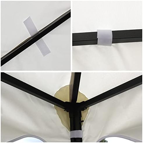 Gazebo Canopy Replacement Top - 10x10 FT Double Tiered Canopy Cover, Off White in 10x10 FT in Off White, alternate view 3