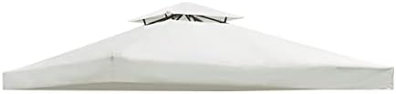 Gazebo Canopy Replacement Top - 10x10 FT Double Tiered Canopy Cover, Off White in 10x10 FT in Off White, alternate view 5