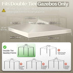Gazebo Cover Replacement Canopy Top 8x8 Ft (2.4m x 2.4m) - Double Tier Top Canopy Cover Replacement with UV30+, alternate
