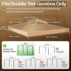 Gazebo Cover Replacement Canopy Top 8x8 Ft (2.4m x 2.4m) - Double Tier Top Canopy Cover Replacement with UV30+, alternate
