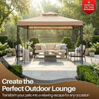 Gazebo Cover Replacement Canopy Top 8x8 Ft (2.4m x 2.4m) - Double Tier Top Canopy Cover Replacement with UV30+, alternate