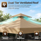 Gazebo Cover Replacement Canopy Top 8x8 Ft (2.4m x 2.4m) - Double Tier Top Canopy Cover Replacement with UV30+, alternate