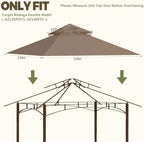 Gazebo Cover Replacement for Target Madaga L-GZ136PST, Khaki in Khaki, alternate view 3