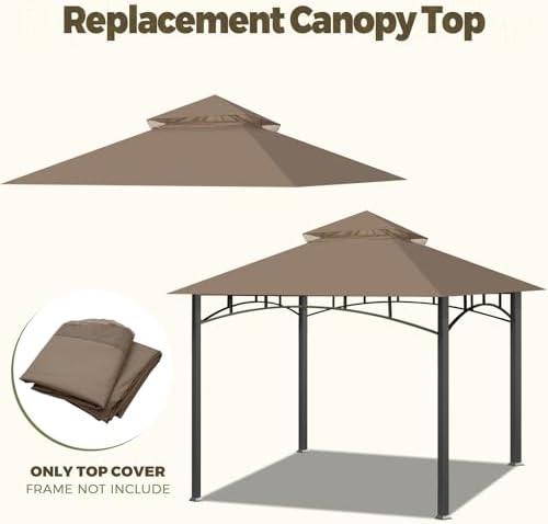 Gazebo Cover Replacement for Target Madaga L-GZ136PST, Khaki in Khaki, alternate view 4