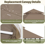 Gazebo Cover Replacement for Target Madaga L-GZ136PST, Khaki in Khaki, alternate view 6