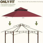 Gazebo Cover Replacement for Target Madaga L-GZ136PST, Red in Red, alternate view 3