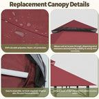 Gazebo Cover Replacement for Target Madaga L-GZ136PST, Red in Red, alternate view 5