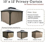Gazebo Curtain Only for 10' x 12' Hardtop Gazebo, alternate view 3