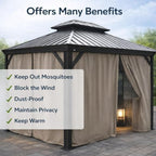 Gazebo Curtain Only for 10' x 12' Hardtop Gazebo, alternate view 6