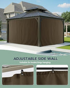 Gazebo Curtains Outdoor Waterproof with Zipper, 4-Panel, Brown in Brown, alternate view 6