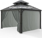 Gazebo Curtains Outdoor Waterproof with Zipper, 4-Panel, Grey in Grey