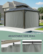 Gazebo Curtains Outdoor Waterproof with Zipper, 4-Panel, Grey in Grey, alternate view 6