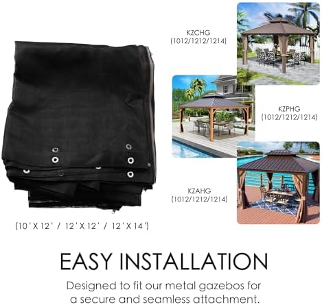 Gazebo Privacy Screen Netting for 12’ x 12’ Gazebo, alternate view 5