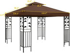 Gazebo Replacement Canopy - 10x10 FT Double Tiered Canopy Cover, Coffee in 10x10 FT, alternate view 2