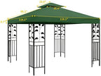 Gazebo Replacement Canopy Roof - Double Tiered Canopy Cover, 10x10 FT (Blackish Green) in 10x10 FT, alternate view 2