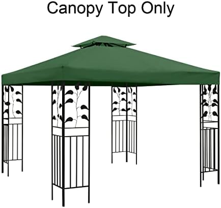 Gazebo Replacement Canopy Roof - Double Tiered Canopy Cover, 10x10 FT (Blackish Green) in 10x10 FT, alternate view 4