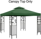 Gazebo Replacement Canopy Roof - Double Tiered Canopy Cover, 10x10 FT (Blackish Green) in 10x10 FT, alternate view 4
