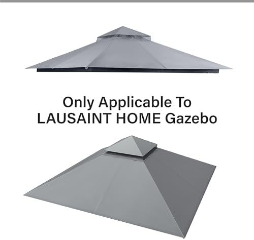 Gazebo Replacement Canopy Top 10'x10', Removable Vented Double Top Cover, UV-Protected, 100% Polyester, for, alternate view 2
