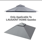 Gazebo Replacement Canopy Top 10'x10', Removable Vented Double Top Cover, UV-Protected, 100% Polyester, for, alternate view 2