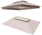 Gazebo Replacement Canopy Top 10'x13', Removable Vented Double Top Cover, UV-Protected, 100% Polyester, for