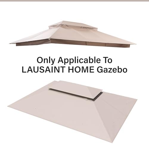 Gazebo Replacement Canopy Top 10'x13', Removable Vented Double Top Cover, UV-Protected, 100% Polyester, for, alternate view 2