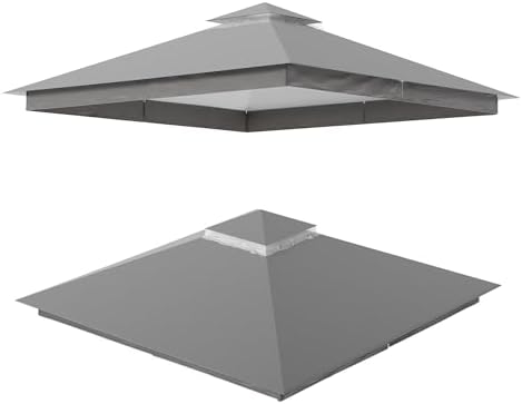 Gazebo Replacement Canopy Top 12'x12', Removable Vented Double Top Cover, UV-Protected, 100% Polyester, for