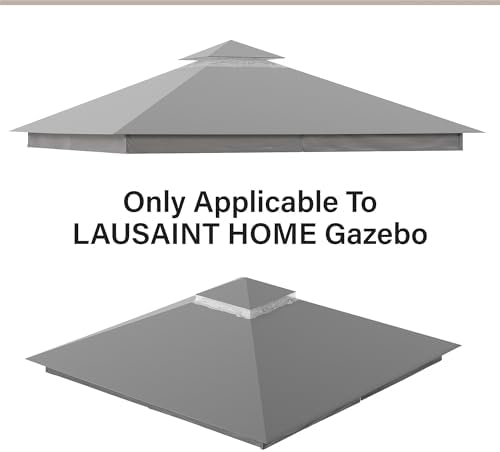 Gazebo Replacement Canopy Top 12'x12', Removable Vented Double Top Cover, UV-Protected, 100% Polyester, for, alternate view 2