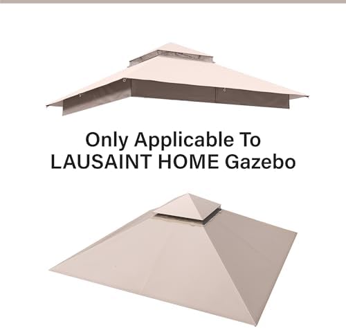 Gazebo Replacement Canopy Top 8'x8', Removable Vented Double Top Cover, UV-Protected, 100% Polyester, for, alternate view 2
