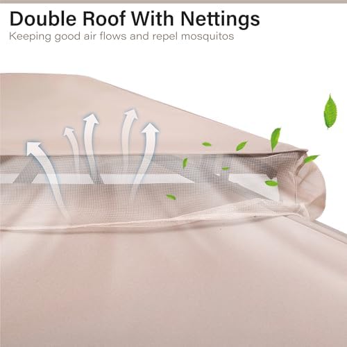 Gazebo Replacement Canopy Top 8'x8', Removable Vented Double Top Cover, UV-Protected, 100% Polyester, for, alternate view 4