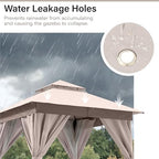 Gazebo Replacement Canopy Top 8'x8', Removable Vented Double Top Cover, UV-Protected, 100% Polyester, for, alternate view 5