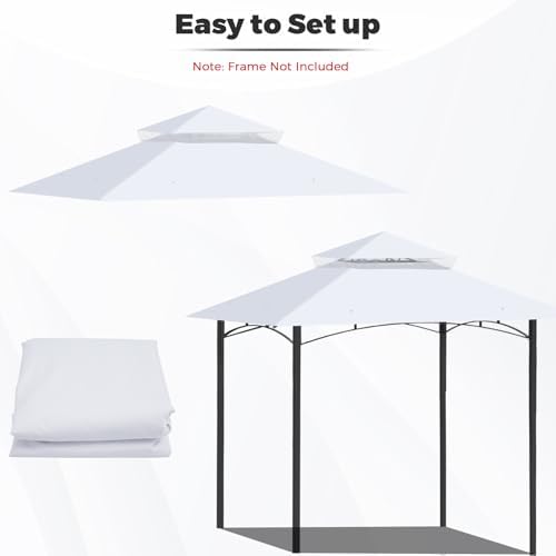 Gazebo Replacement Canopy Top for Target Madaga Gazebo Model L-GZ136PST (White) in White, alternate view 4
