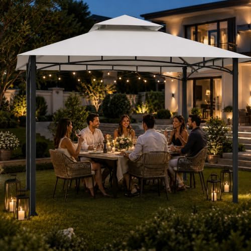 Gazebo Replacement Canopy Top for Target Madaga Gazebo Model L-GZ136PST (White) in White, alternate view 7