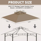 Gazebo Replacement Cover 10x10 FT Canopy Top in 10x10 FT, alternate view 3