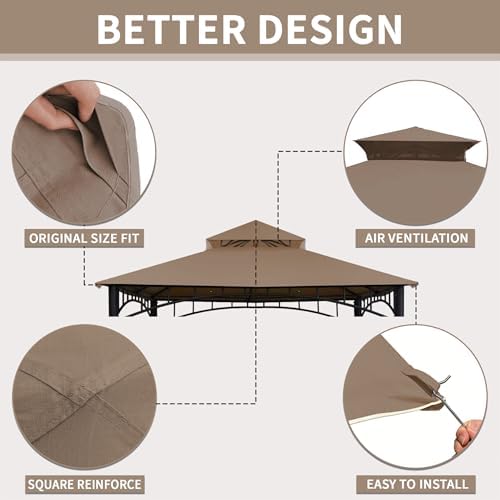 Gazebo Replacement Cover 10x10 FT Canopy Top in 10x10 FT, alternate view 5