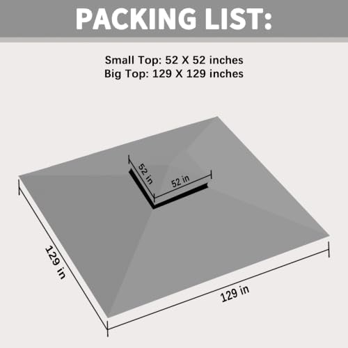 Gazebo Replacement Cover Compatible with SUNJOY Target Madaga 10x10 Gazebo Model L-GZ136PST L-GZ136PST-2/7/9 and, alternate