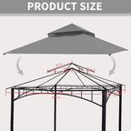Gazebo Replacement Cover Compatible with SUNJOY Target Madaga 10x10 Gazebo Model L-GZ136PST L-GZ136PST-2/7/9 and, alternate