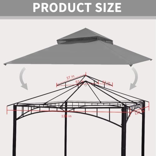 Gazebo Replacement Cover Compatible with SUNJOY Target Madaga 10x10 Gazebo Model L-GZ136PST L-GZ136PST-2/7/9 and, alternate