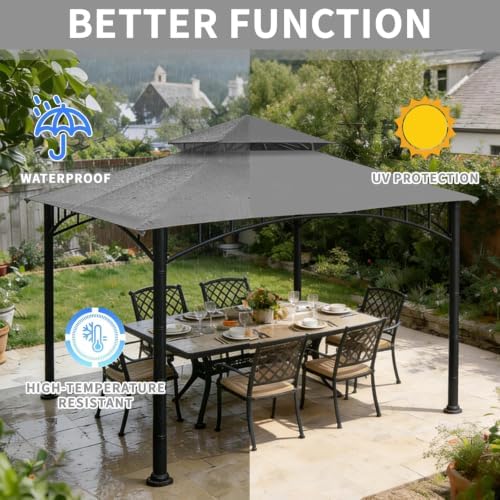Gazebo Replacement Cover Compatible with SUNJOY Target Madaga 10x10 Gazebo Model L-GZ136PST L-GZ136PST-2/7/9 and, alternate