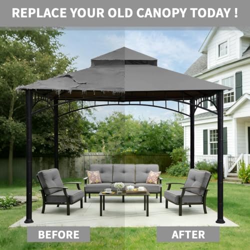 Gazebo Replacement Cover Compatible with SUNJOY Target Madaga 10x10 Gazebo Model L-GZ136PST L-GZ136PST-2/7/9 and, alternate