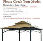 Gazebo Replacement Cover Compatible with Target Madaga 10x10 Gazebo Model L-GZ136PST L-GZ136PST-2/7/9 and Havana, alternate