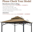 Gazebo Replacement Cover Compatible with Target Madaga 10x10 Gazebo Model L-GZ136PST L-GZ136PST-2/7/9 and Havana, alternate