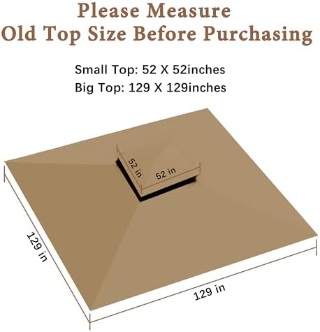 Gazebo Replacement Cover Compatible with Target Madaga 10x10 Gazebo Model L-GZ136PST L-GZ136PST-2/7/9 and Havana, alternate