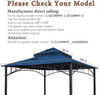 Gazebo Replacement Cover Compatible with Target Madaga 10x10 Gazebo Model L-GZ136PST L-GZ136PST-2/7/9 and Havana, alternate