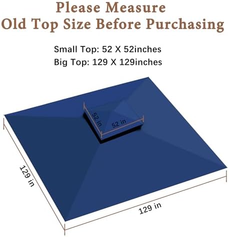 Gazebo Replacement Cover Compatible with Target Madaga 10x10 Gazebo Model L-GZ136PST L-GZ136PST-2/7/9 and Havana, alternate